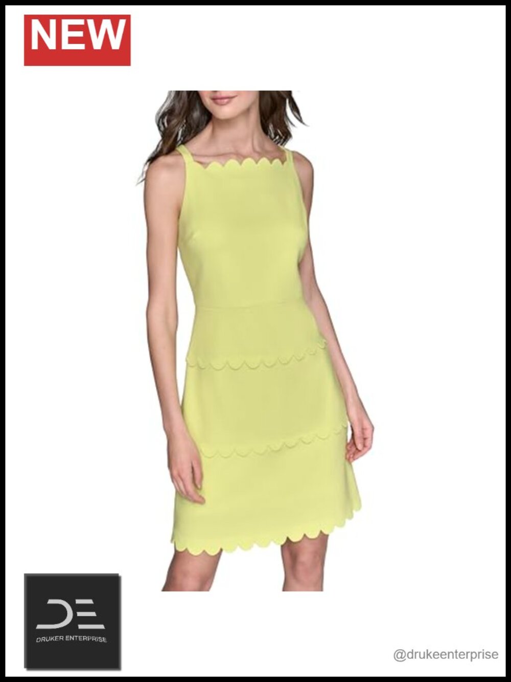 Sleeveless Square Neck Scuba Crepe Mini Dress